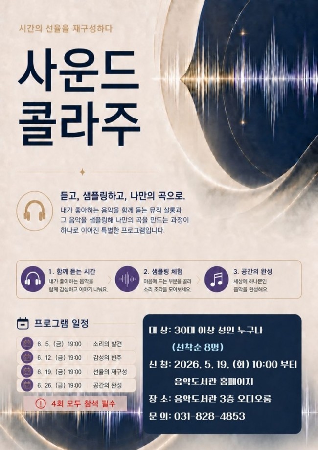 의정부음악도서관, 시민 음악창작 프로그램 '사운드 콜라주' 운영
